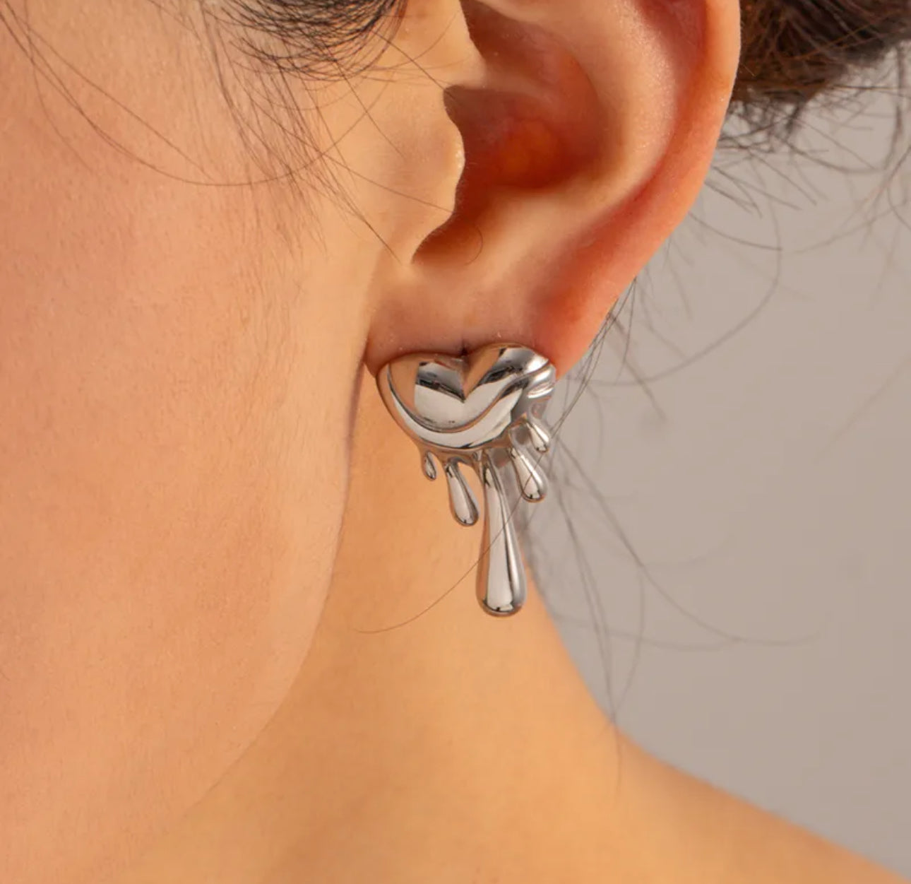 Melted Heart Earrings