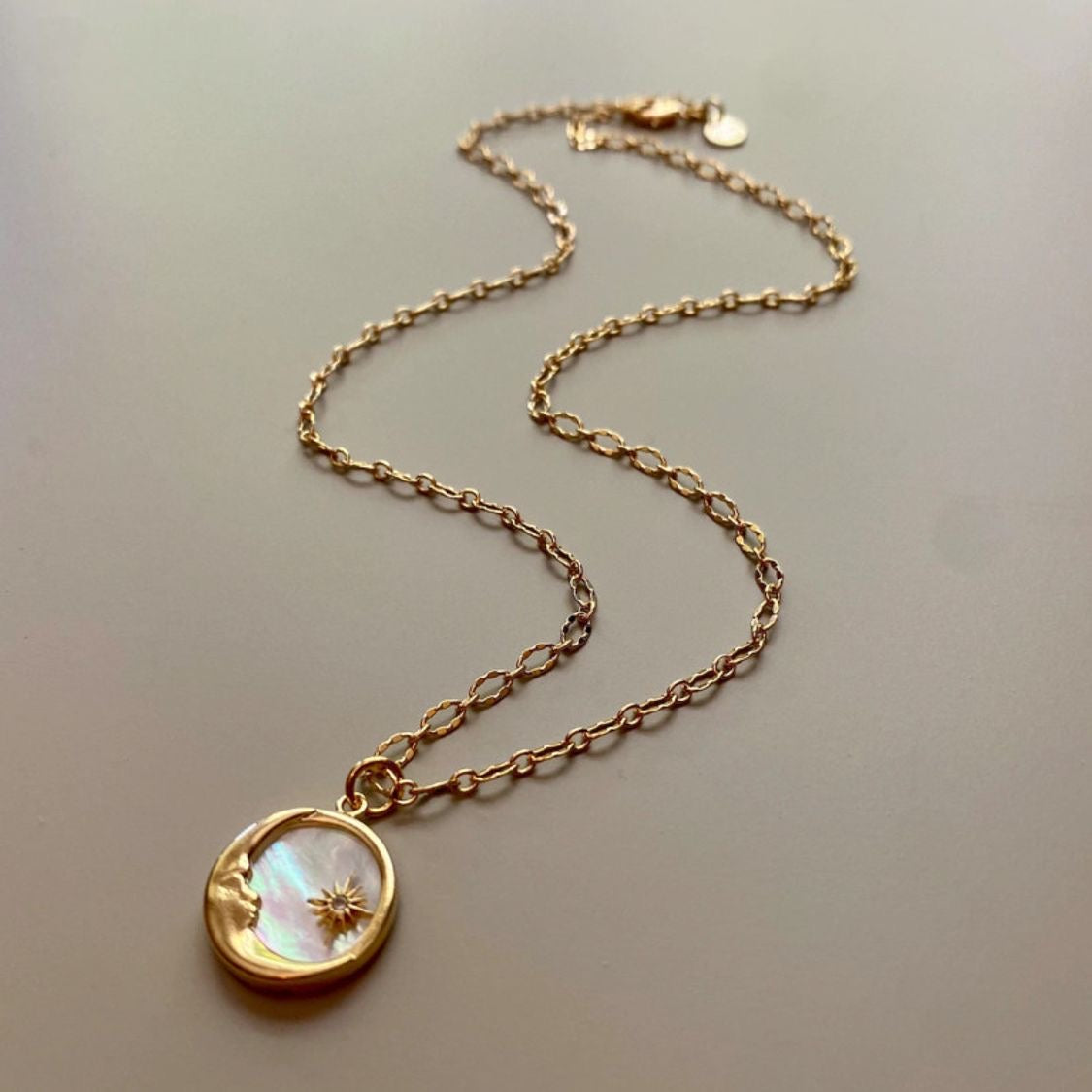 Sun and moon necklace