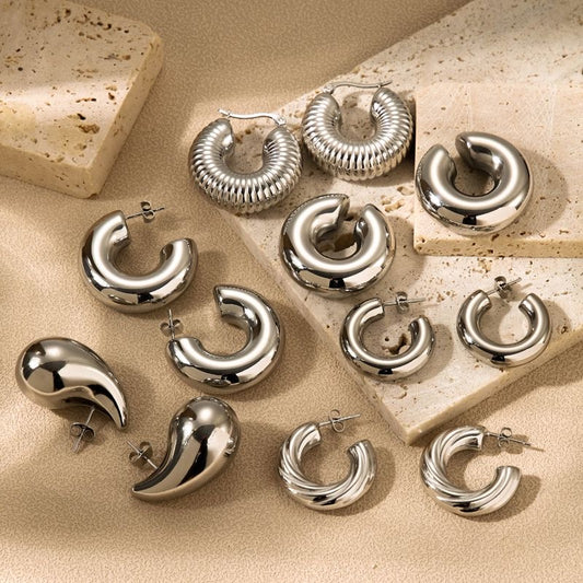 Silver Hoops