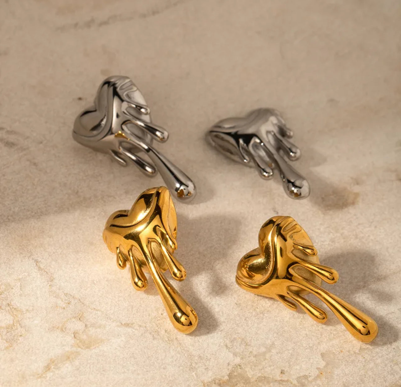 Melted Heart Earrings