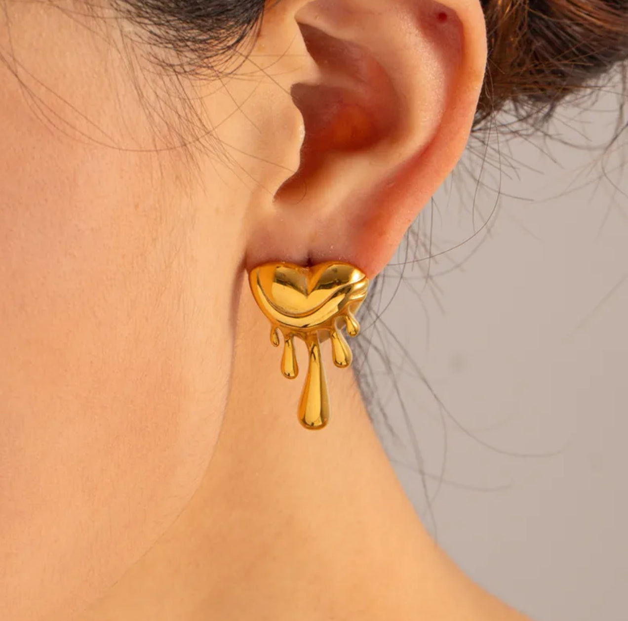 Melted Heart Earrings